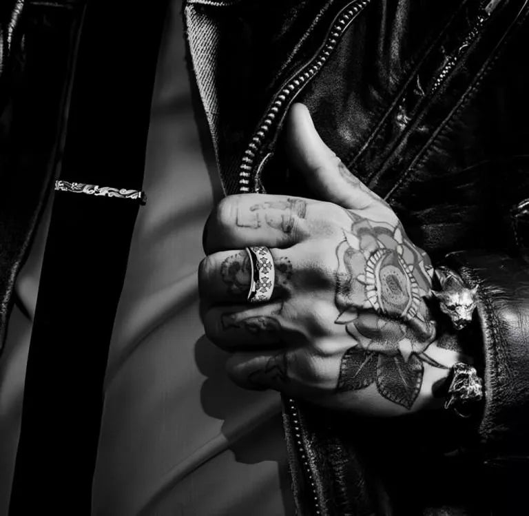 Chrome-Hearts ETCHED PLUS BAND RING -2