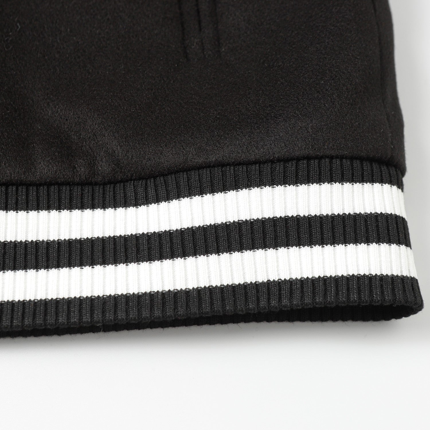 Chrome-Hearts Cross Embroidered Leather Sleeve Varsity Jacket - Black Street Style 116