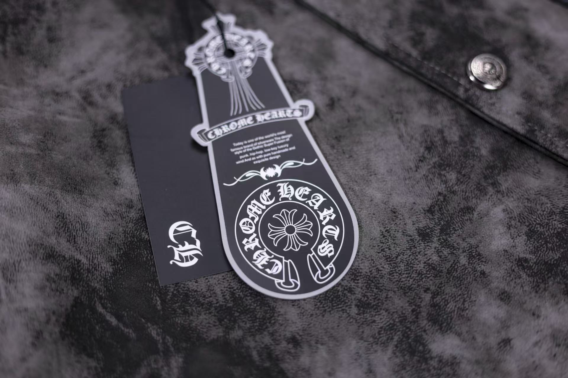 Chrome-Hearts Fleur-de-lis Patch Varsity Jacket - Grey Tie-dye Outerwear A5588