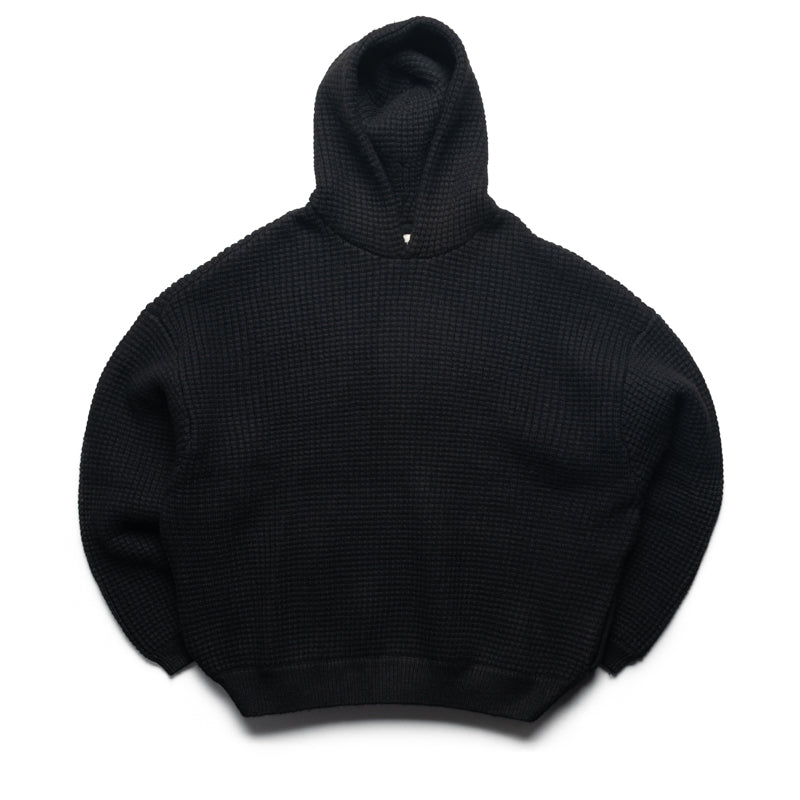 Fear Of God Essentials Heavy Waffle 90's Hoodie - Vintage Black