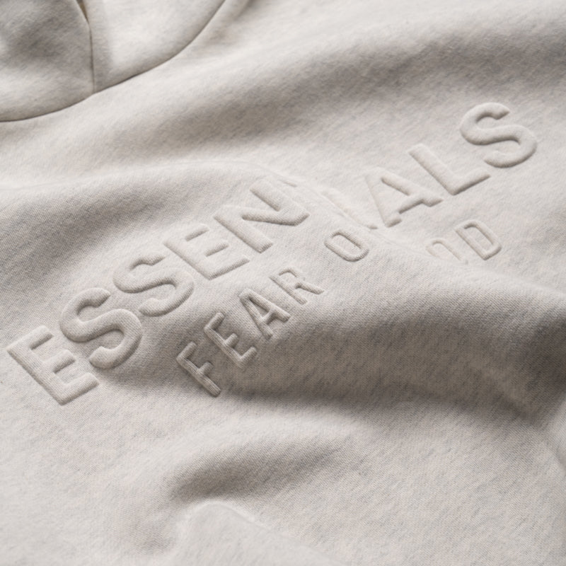 Fear Of God Essentials Embossed Classic Hoodie - Oatmeal Heather
