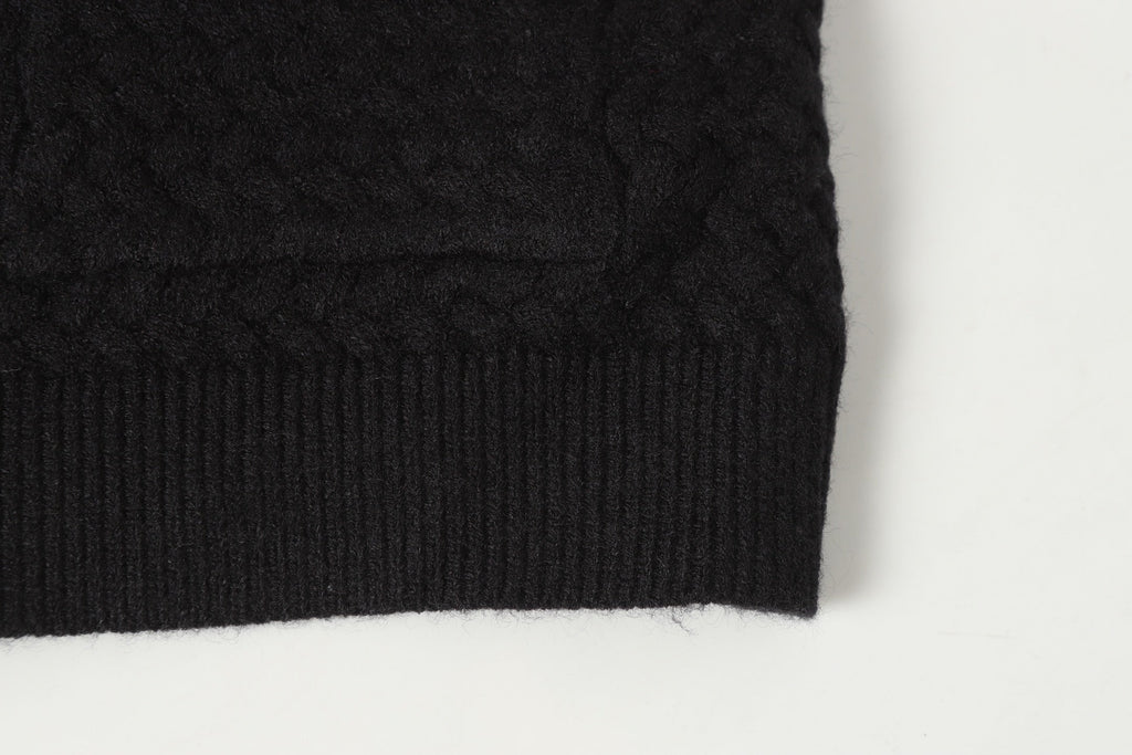 Chrome-Hearts Gothic Cross Knit Cardigan - Black Grey Streetwear Jacket 904