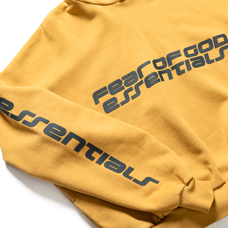 Fear Of God Essentials Cropped Relaxed Hoodie - Canyon