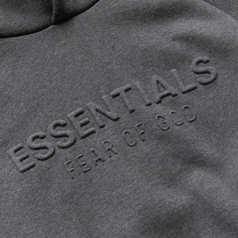 Women's Fear Of God Essentials Embossed 90's Raglan Hoodie - Charcoal Heather