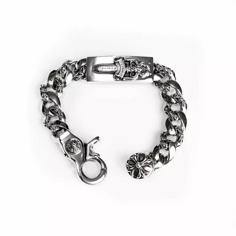 Chrome-Hearts DAGGER ID FANCY LINK CLIP BRACELET -6